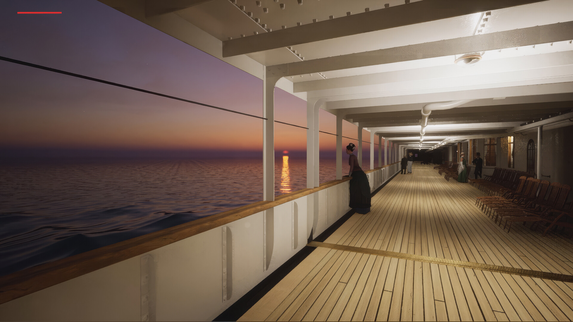 Move through historically inspired corridors and cabins